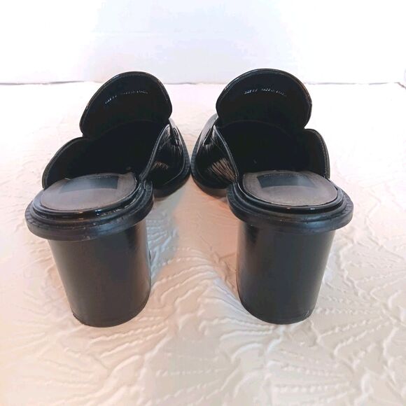 Dolce Vita Mali Black Patent Leather Heeled Loafer Mull Sz 6.5 Block Heel - Picture 7 of 14